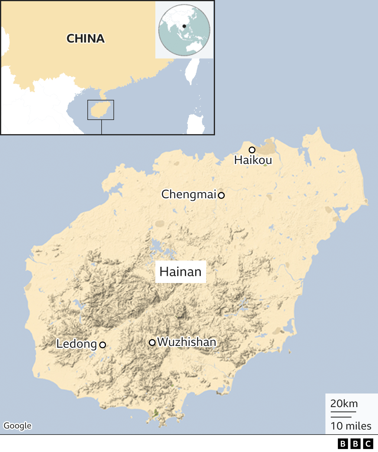 中國海南省地圖