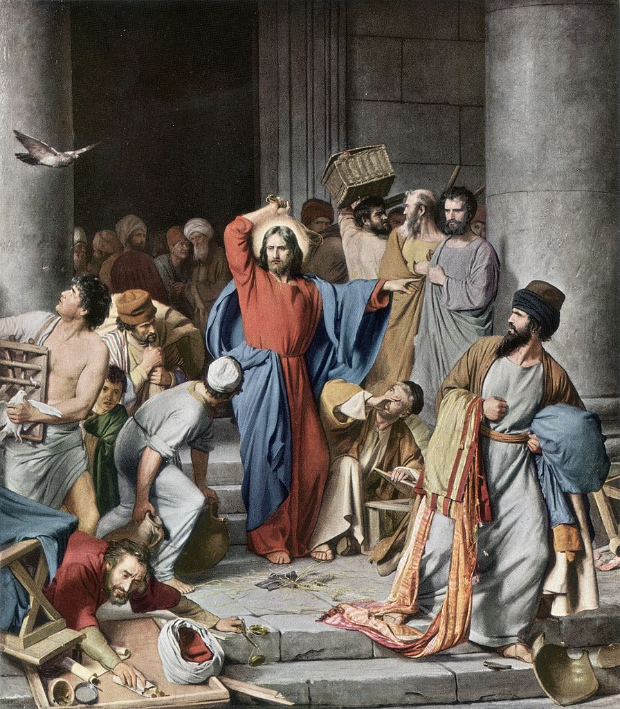 لوحة تصور تطهير المسيح الهيكل