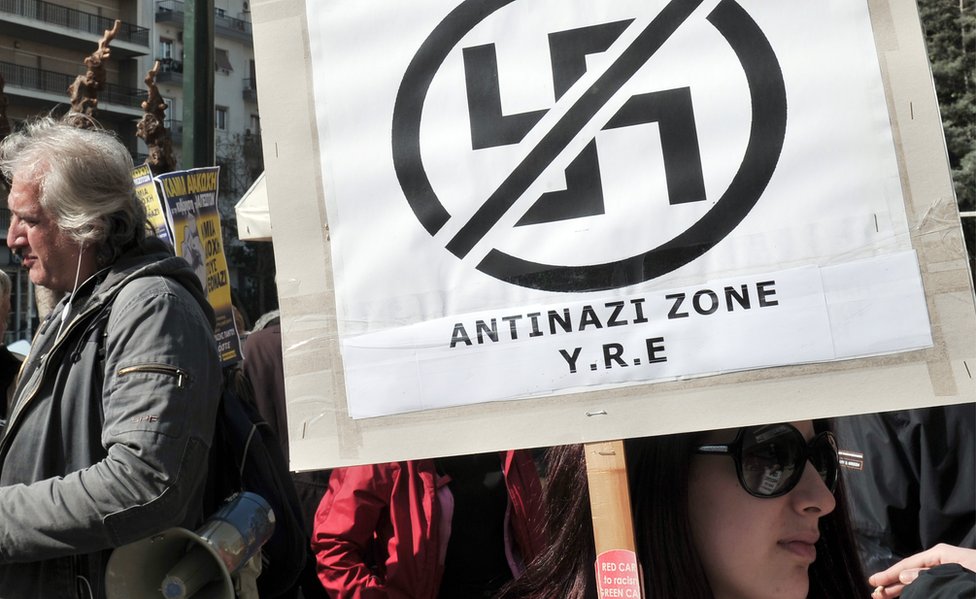 Protestas antiracistas en Atenas.