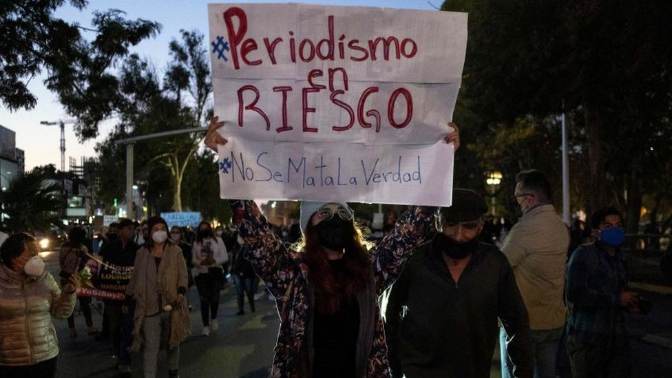 Protesta de periodistas en Tijuana