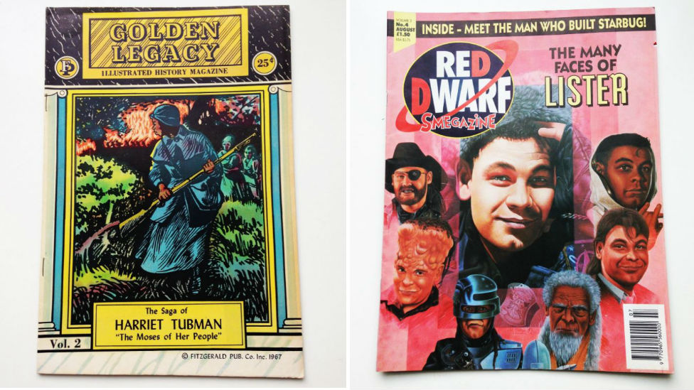 Комиксы Golden Legacy: издание Harriet Tubman, том 2 (слева) и Red Dwarf Smegazine, 1993