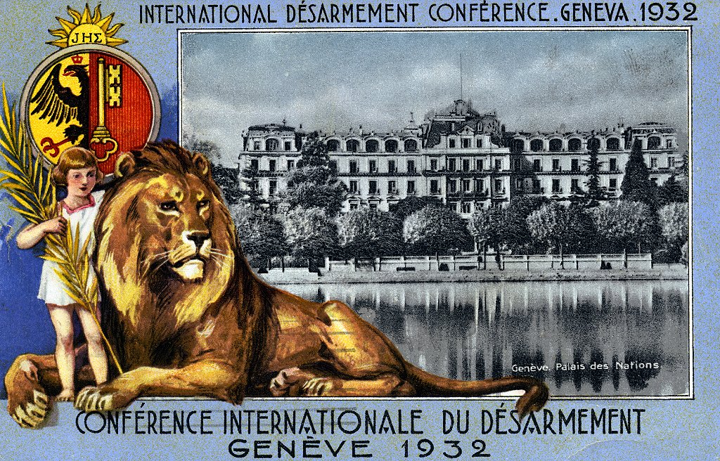 Postal de la Conferencia Internacional de Desarme en Ginebra 1932