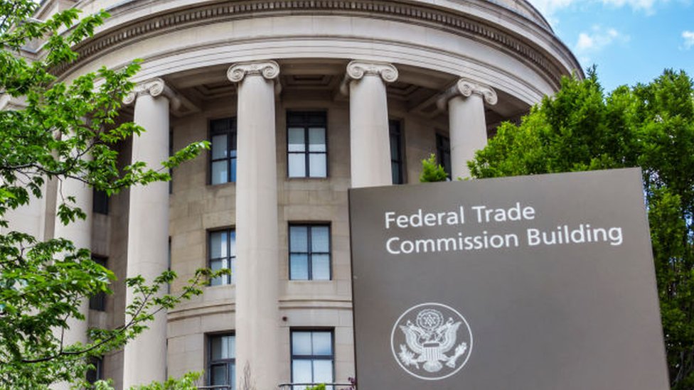 Washington DC, Federal Trade Commission, building exterior and sign.