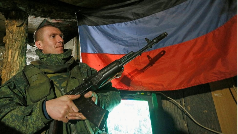 Un miembro de los grupos separatistas de Donetsk.