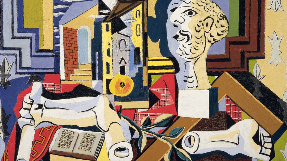 Obra: "Estudio con cabeza y brazo de yeso", óleo sobre lienzo, Pablo Picasso, 1925 Obra: "Estudio con cabeza y brazo de yeso", óleo sobre lienzo, Pablo Picasso, 1925