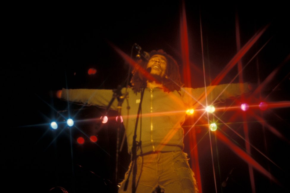 Bob Marley performs at the West Coast Rock Show at Ninian Park in Cardiff, Wales, in 1976