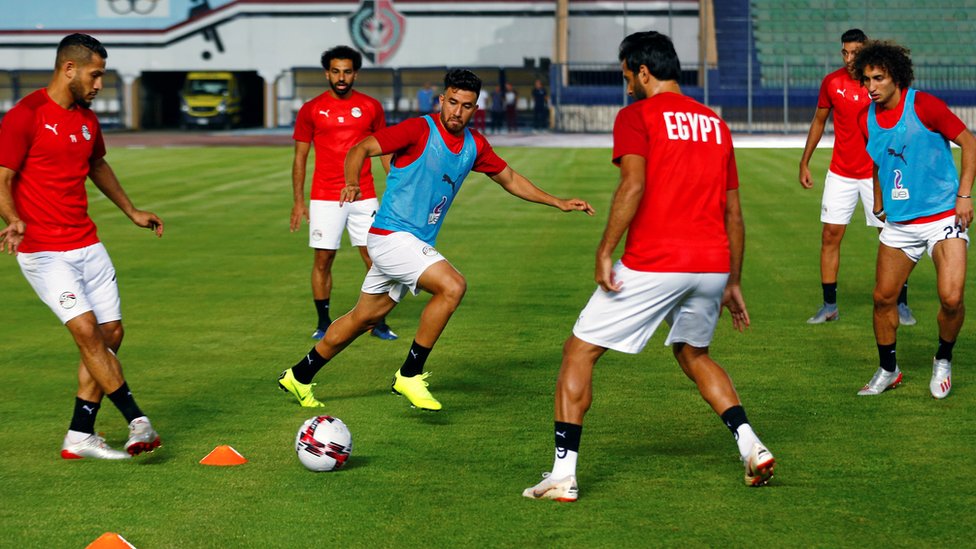 جانب من تدريبات المنتخب المصري
