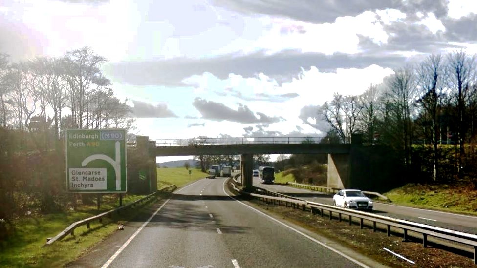 Bridge damaged and stretch of A90 closed after oil tanker and