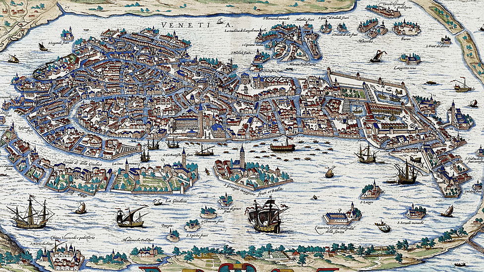 Mapa antiguo de Venecia