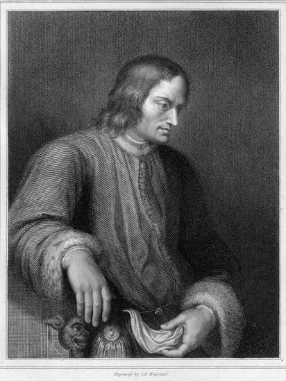 Lorenzo de Medici (1449-1492), apodado "el Magnífico", fue un poeta, banquero y mecenas de las artes que gobernó Florencia. Lorenzo el Magnífico