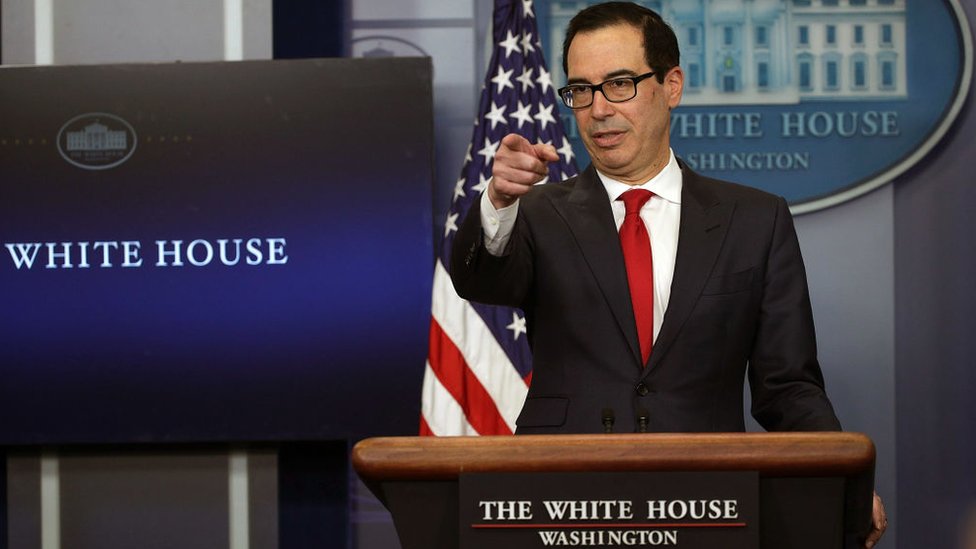 Steven Mnuchin. secretario del Tesoro estadounidense, afirmó que el objetivo es cortar el flujo de dinero. Steven Mnuchin