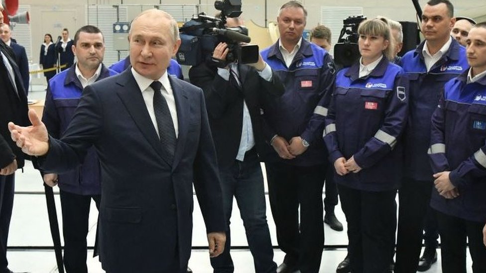 Vladimir Putin y los astronautas.