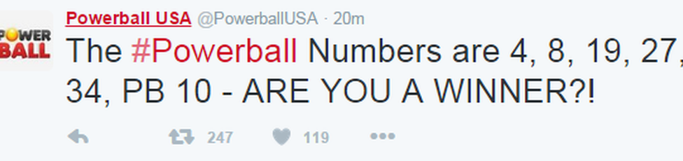 Твиттер Powerball USA