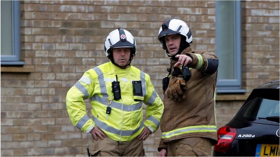 Firefighters at a flood in Hemel Hempstead