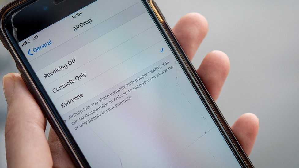 Prevent unsolicited messages via AirDrop by turning it off or setting it to ‘Contacts Only’