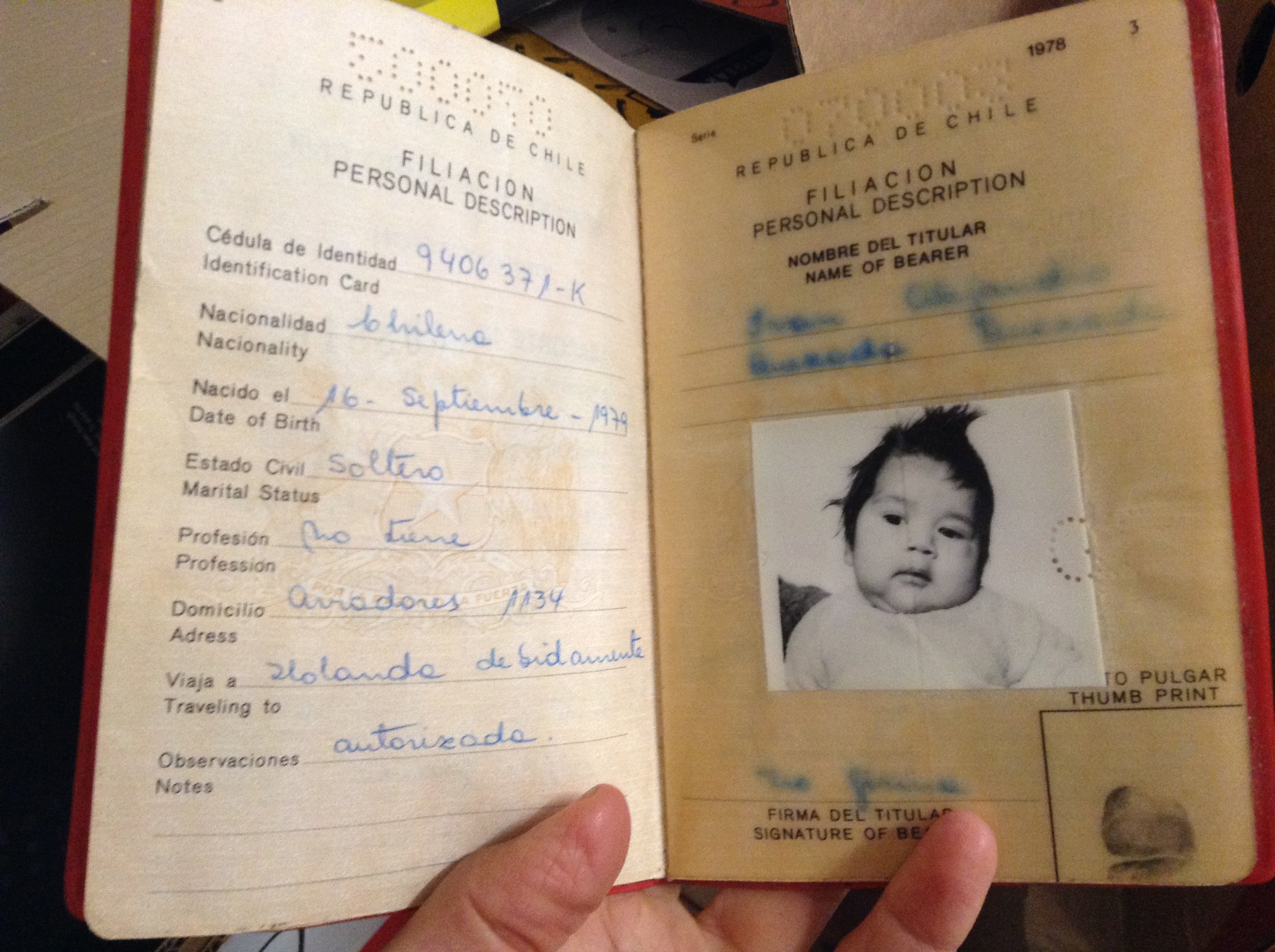 Детский паспорт для Алехандро Кесада