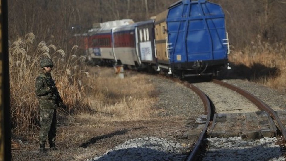 South Korean train crosses DMZ into North Korea