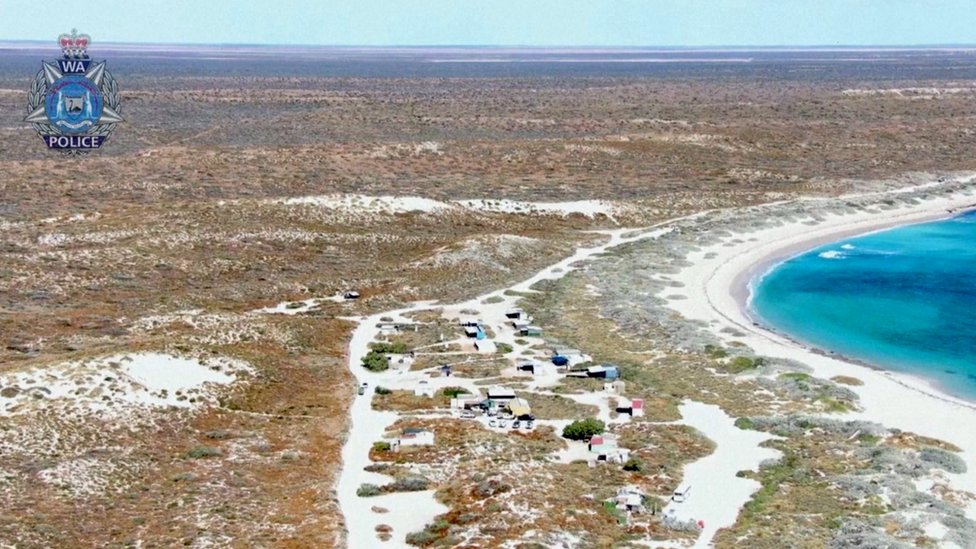 Vista aérea de la región costera donde se realiza la búsqueda de Cleo Smith.