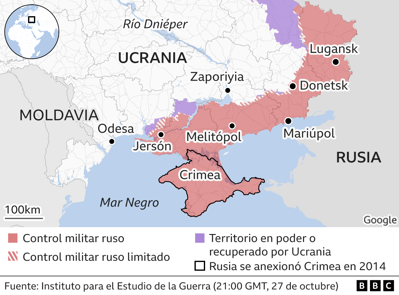 Mapa de Ucrania y los países vecinos