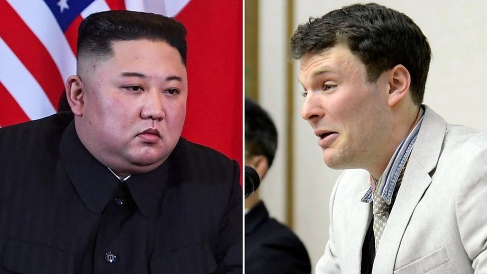 Kim Jong-un y Otto Warmbier