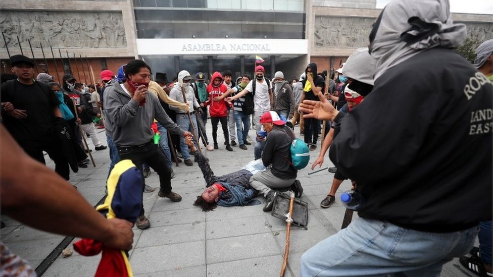 Un herido en la protesta en la Asamblea Nacional