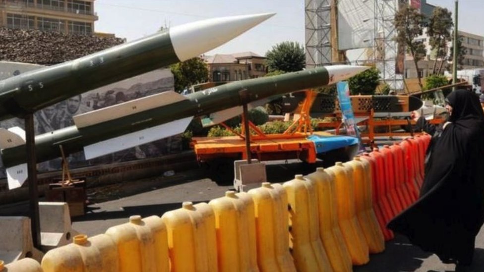 Iranian missiles on display