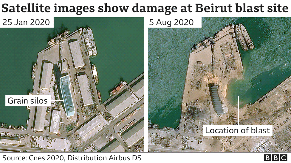 Спутниковый снимок места взрыва
