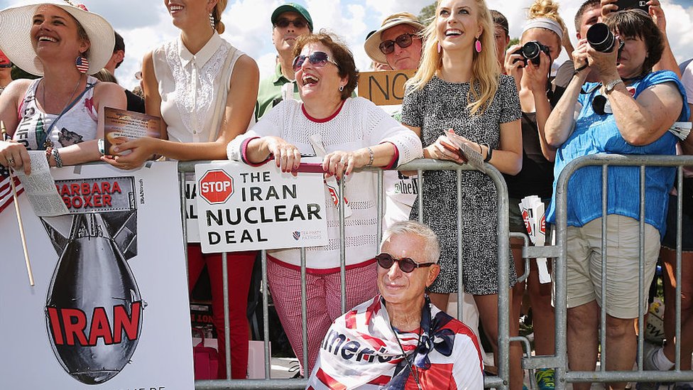 Sectores de la derecha en Estados Unidos manifiestan su fuerte desconfianza frente al gobierno iraní. Manifestación sobre Irán