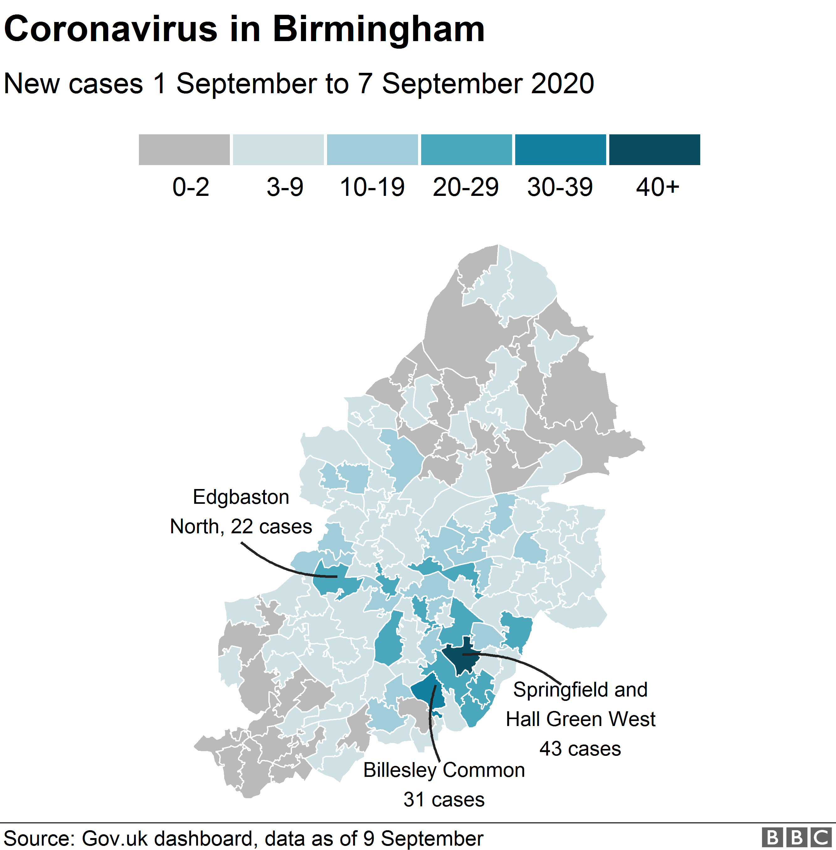 Карта коронавируса в Бирмингеме