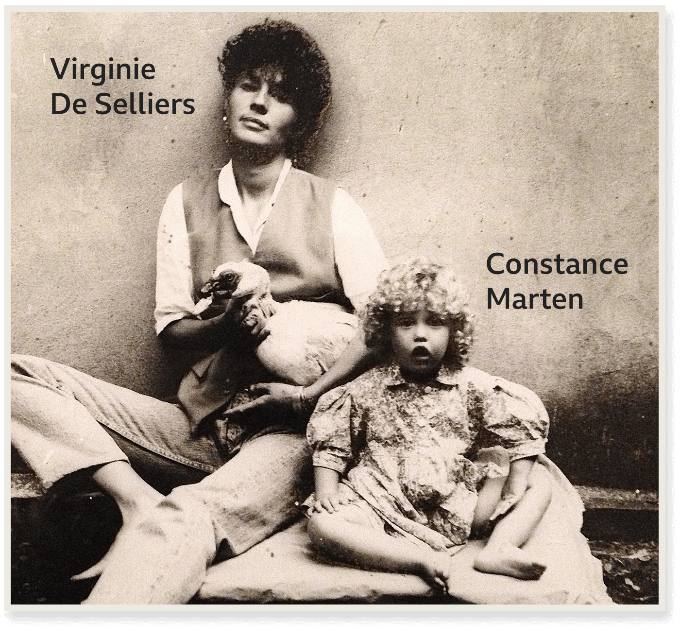 A photograph of Constance Marten as a toddler sitting with her mother