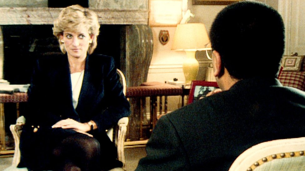 Still from Princess Diana's 1995 interview with Martin Bashir