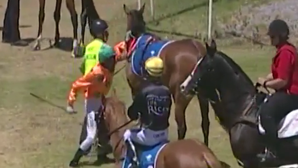 Scumbag Australian Jockey Punches Horse