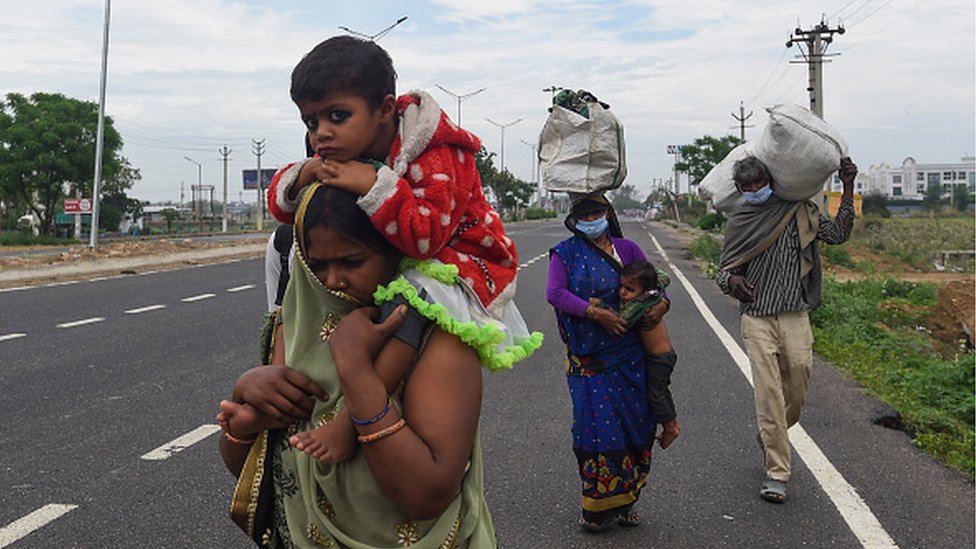 Семья рабочих-мигрантов из Индии