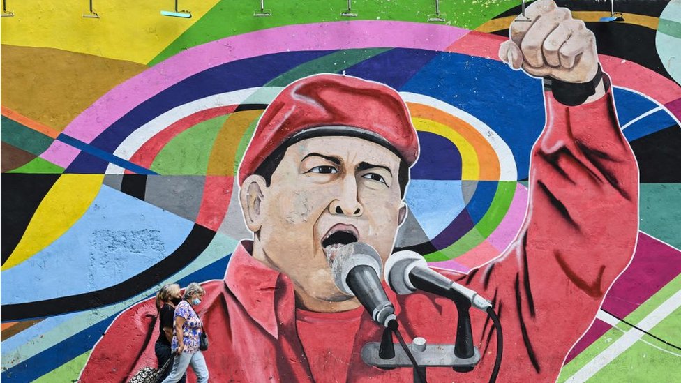 Street art of ex-President Hugo Chávez