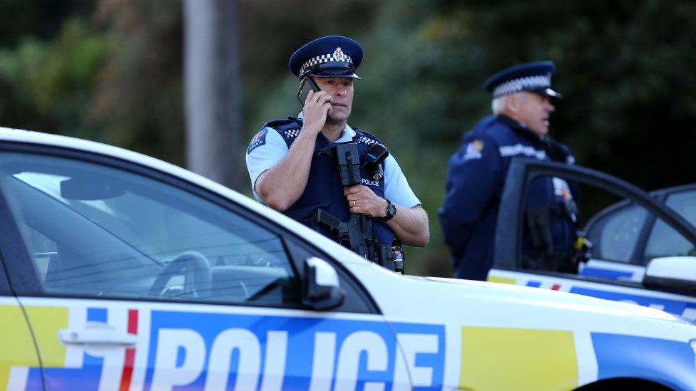 Police investigate a property at Somerville Street on March 16, 2019 in Dunedin, New Zealand