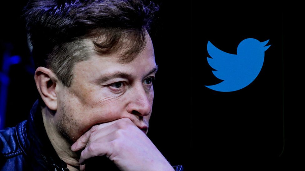 Elon Musk y el logo de Twitter