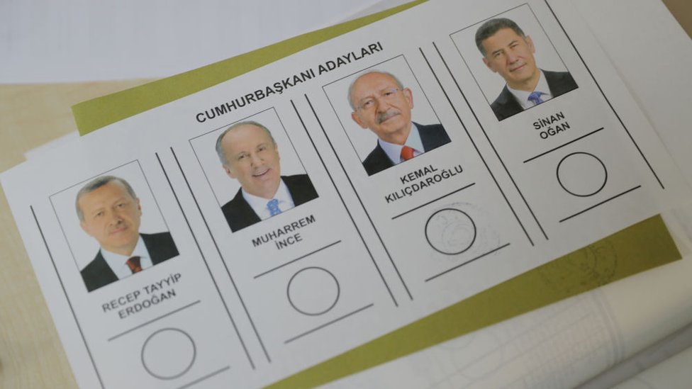 لائحة المرشحين الرئاسيين التي يقترع من خلالها المواطنون الأتراك