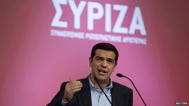 Alexis Tsipras addresses an election rally in Thessaloniki, January 2015