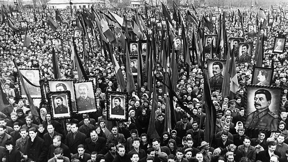 Muchedumbre en el funeral de Stalin en Moscú.