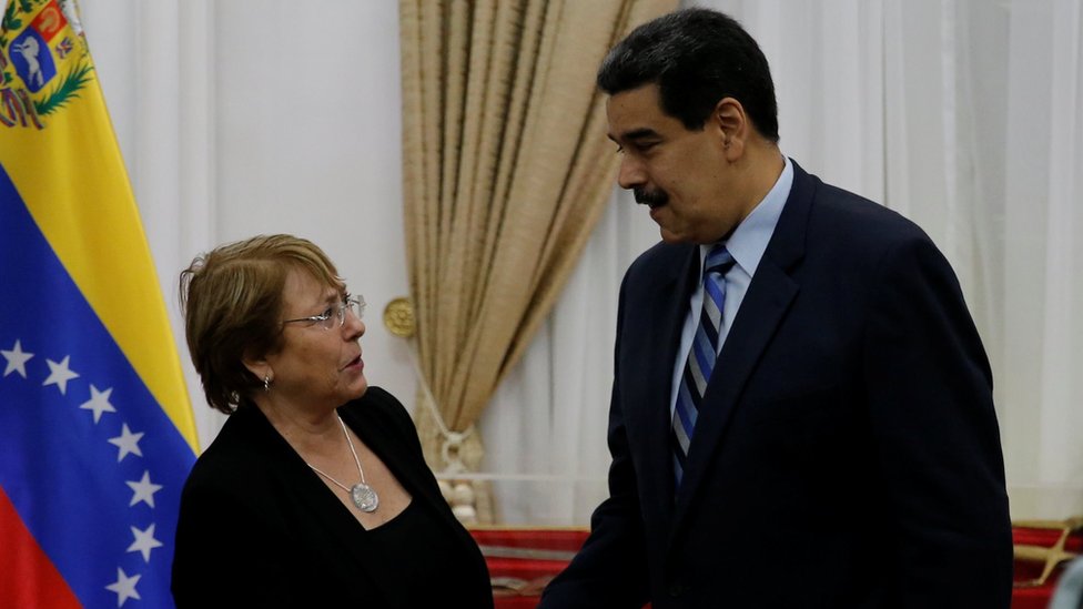 Верховный комиссар ООН по правам человека Мишель Бачелет и президент Венесуэлы Николас Мадуро встретились в Каракасе