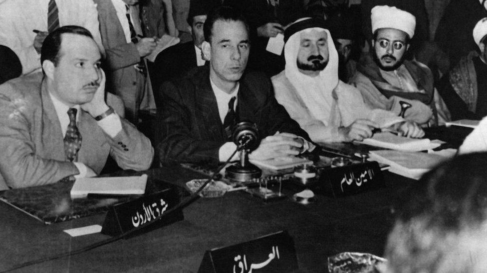 اجتماع استثنائي لجامعة الدول العربية في منطقة بلودان القريبة من العاصمة السورية عام 1946