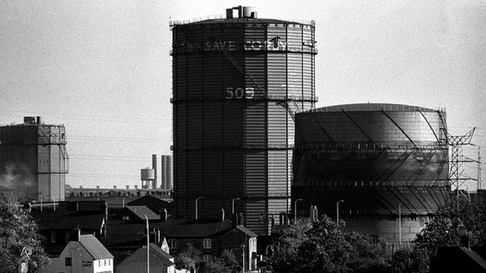 Металлургический комбинат в Корби незадолго до закрытия в 1980 году