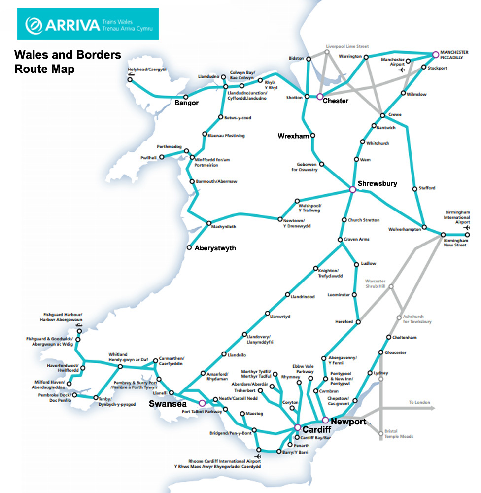 North Wales Train Map