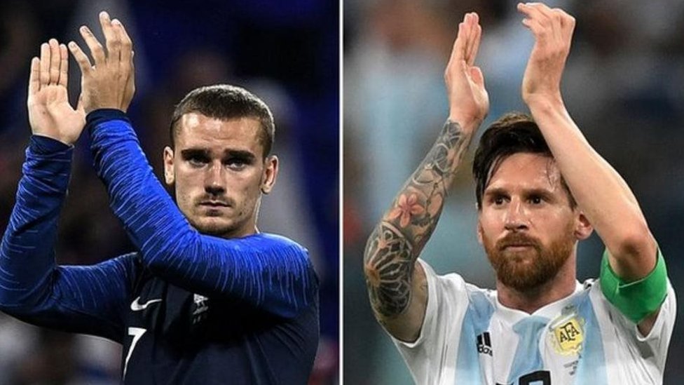 Antoine Griezmann y Lionel Messi