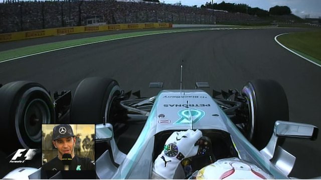 Hamilton & Rosberg's wheel-to-wheel start