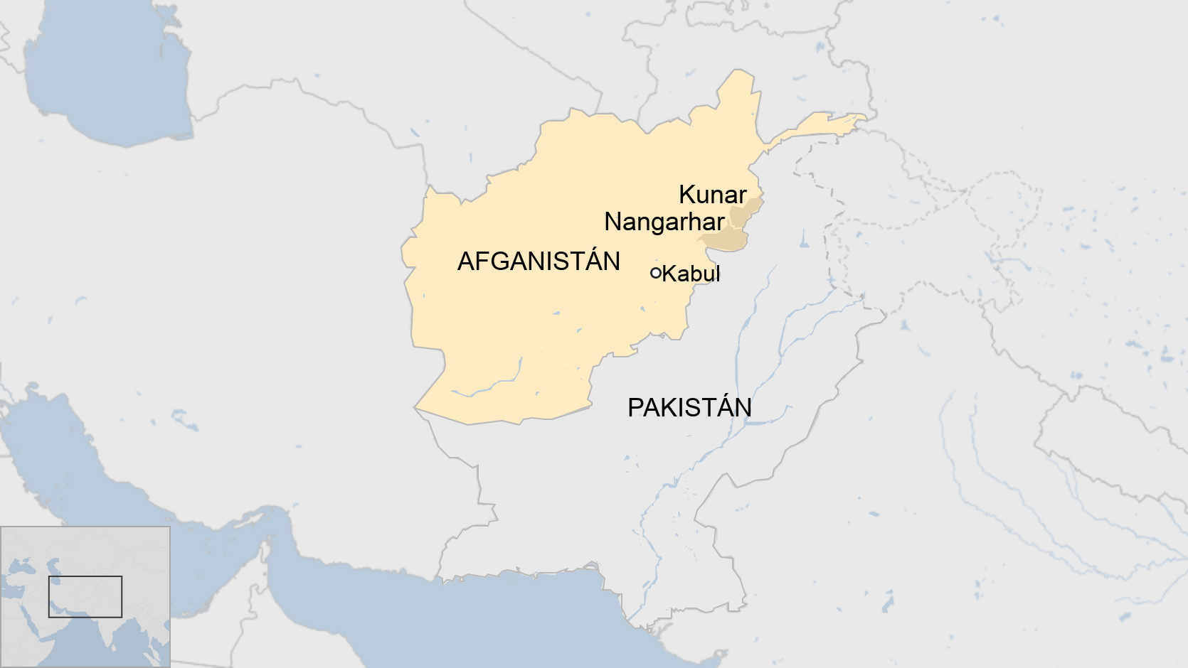 Presencia mayoritaria de EI en Afganistán.