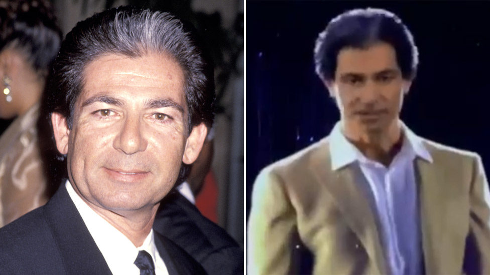 Robert Kardashian in 1994 (left) and in the hologram