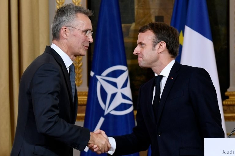 NATO Genel Sekreteri Jens Stoltenberg ve Fransa Cumhurbaşkanı Emmanuel Macron