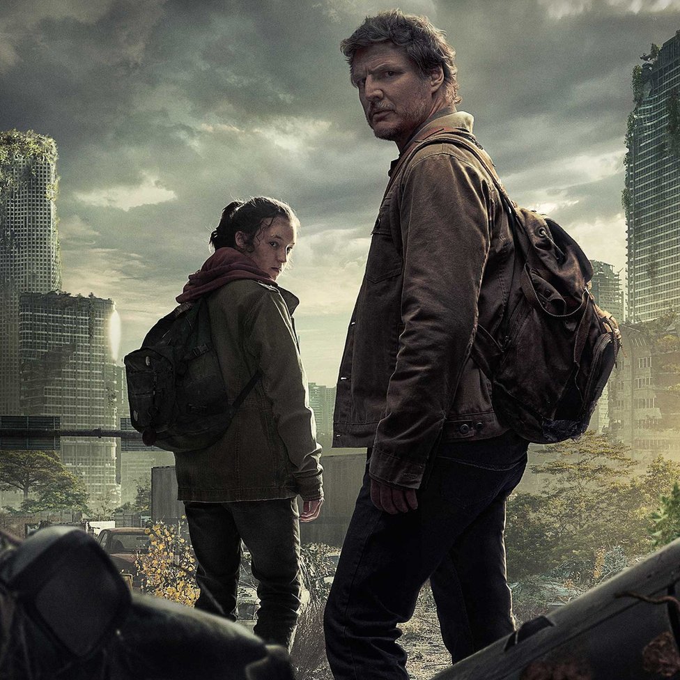 Afiche promocional con Bella Ramsey y Pedro Pascal .