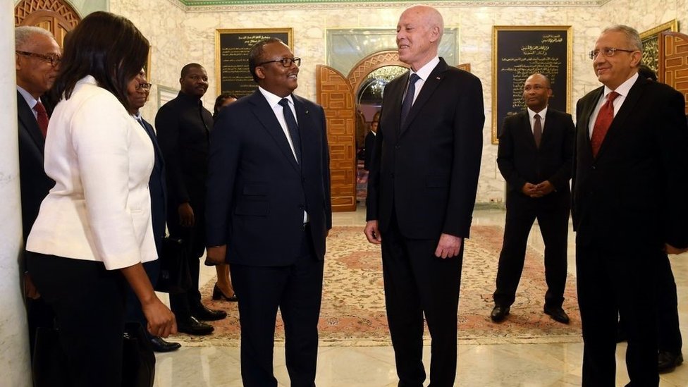 قيس سعيد خلال استقباله رئيس غينيا بيساو